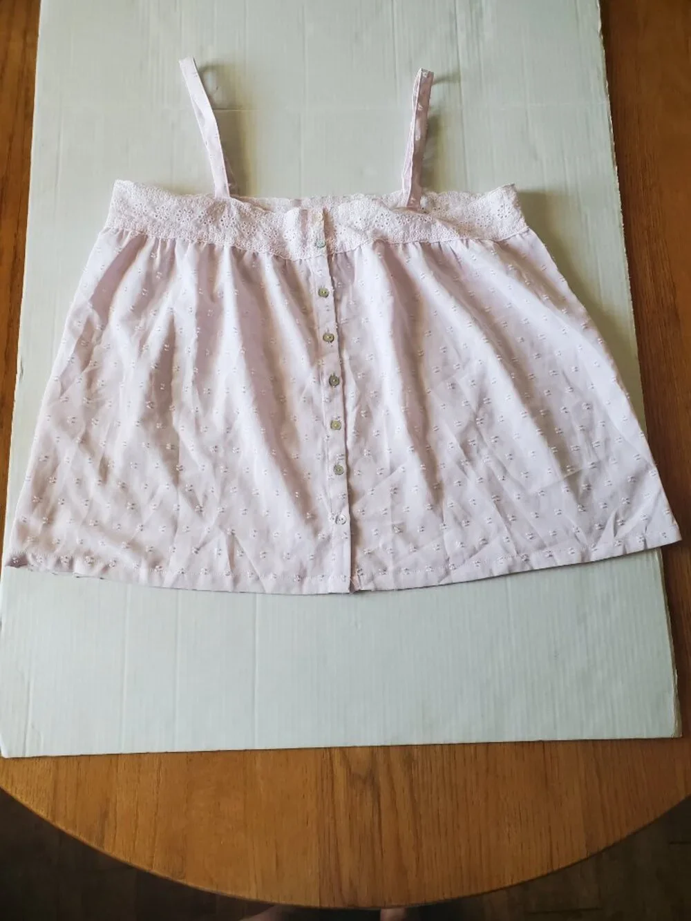 Laura Ashley Y2K Front Button Lace Eyelet Cami Top XL - Picture 6 of 15